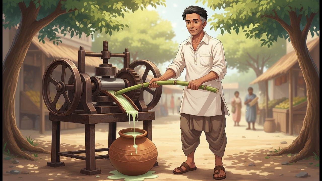 Sugarcane Juice in Steel Glasses | Cozy Nostalgic Moments  | Ghibli-Style Video