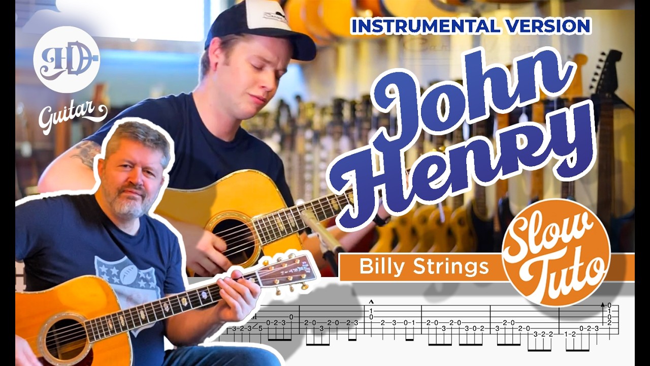 🎸 Hugh D Guitar – John Henry (Billy Strings) 🟧 SLOW TUTO + Full free TAB | 1941 Martin D-45