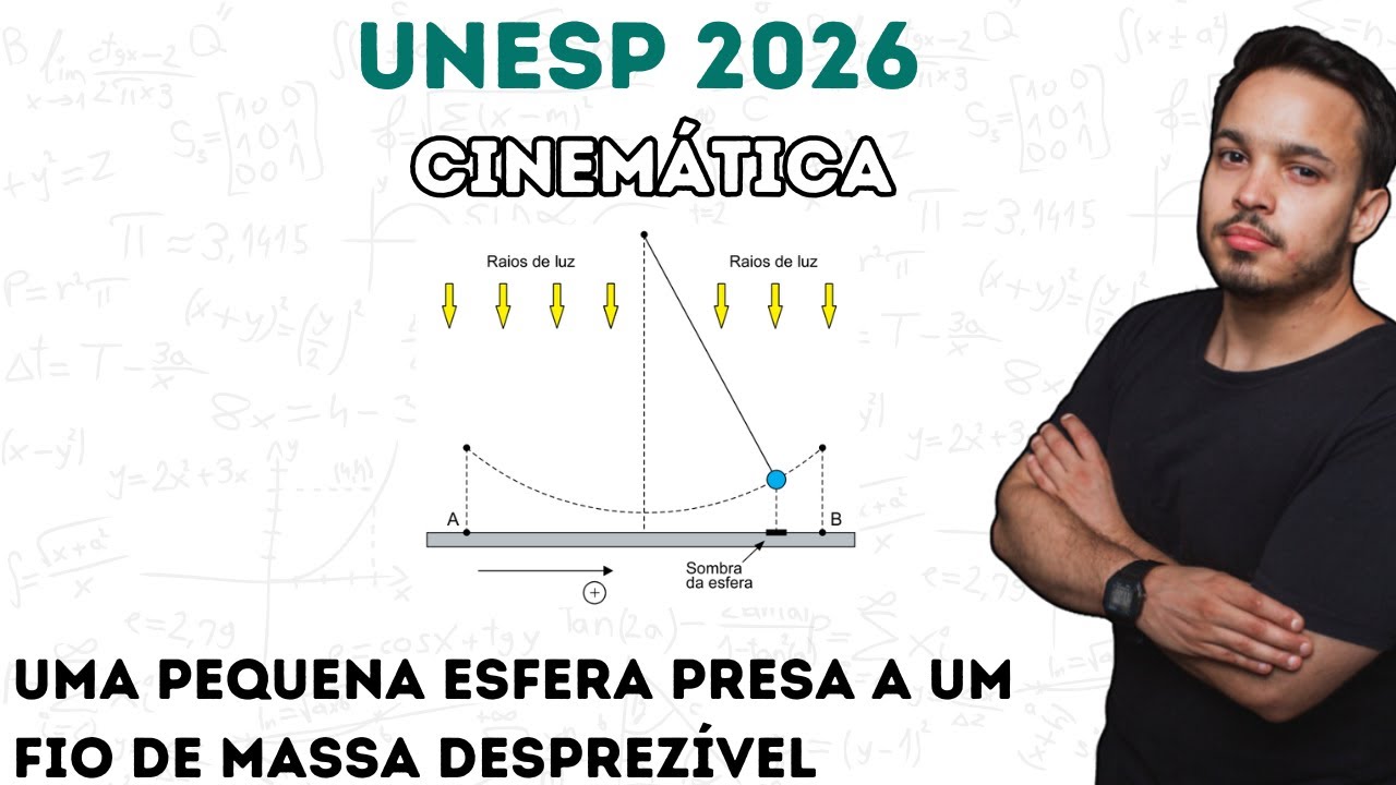 UNESP 2026 - Uma pequena esfera presa a um fio de massa desprezível desenvolve um movimento pendular