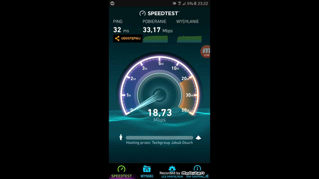 Test Internetu w sieci 4G LTE PLAY na 2600 MHz - Malbork, Pomorskie, PL