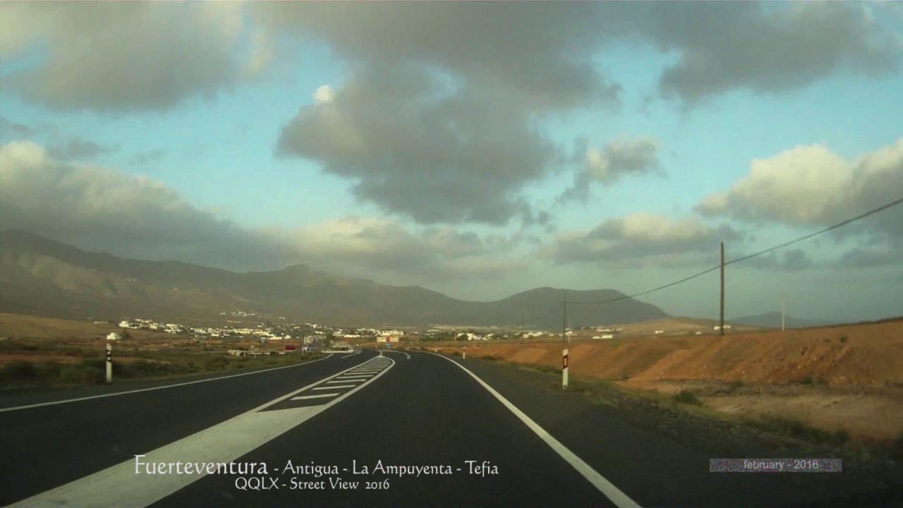 348 Fuerteventura - from Antigua to La Ampuyenta - Street View 2016 Driving through SPAIN