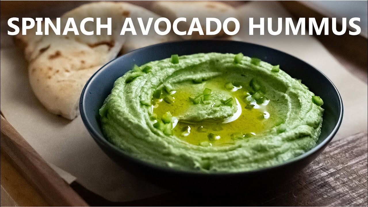 Creamy Spinach Avocado Hummus 🥑 Naturally Vegan Recipe from the Middle East with a Modern Twist
