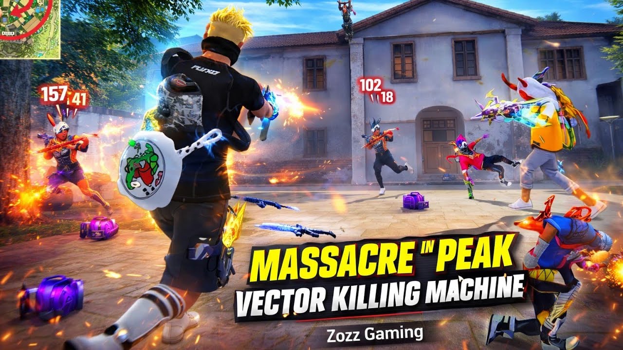 MASSACRE IN PEAK 😈 | Vector Goes BRRR | 17 Kills Free Fire | Zozz Gaming #freefire #peak