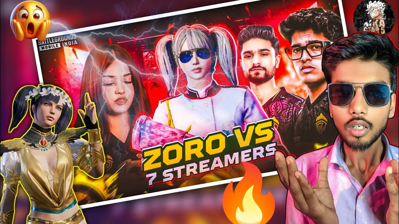 STREAMERS SHOCKED AFTER THIS CLUTCH 😯| ZORO vs 7 STREAMERS 🔥 @LoLzZzGaming @ZoroisliveBGMI #bgmi