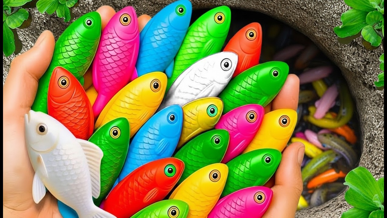 Catch beautiful aquarium fish in small pond baby turtles, molly fish, rat fish, blue guppier #17