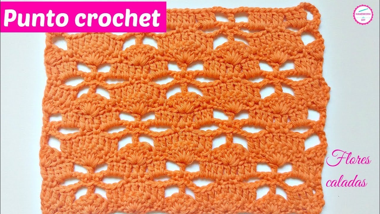 PUNTO CROCHET # 32 CON FLORES CALADAS
