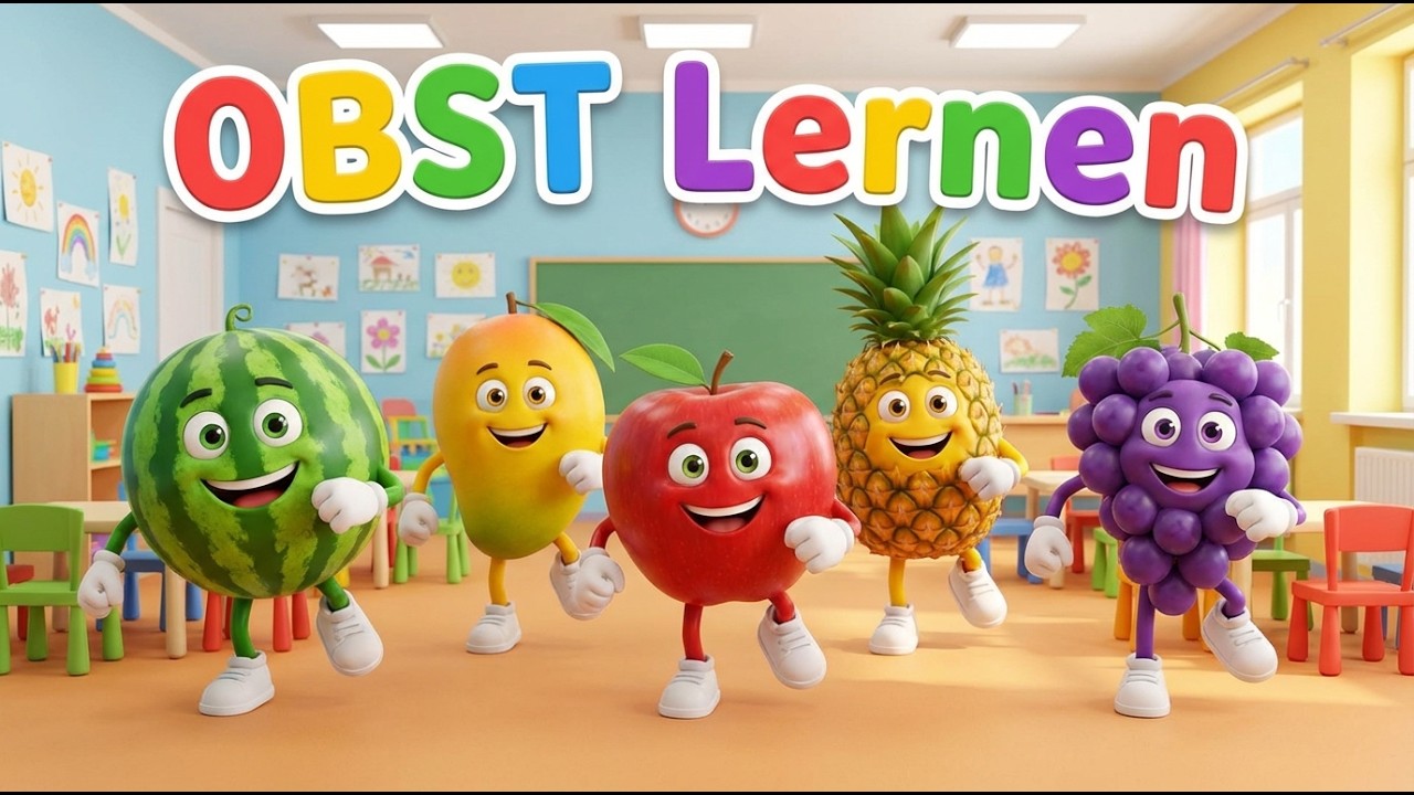 Kinderlieder zum Mitsingen: Obst & Früchte lernen 🍎 Die bunten Namen für Kleinkinder 🎵
