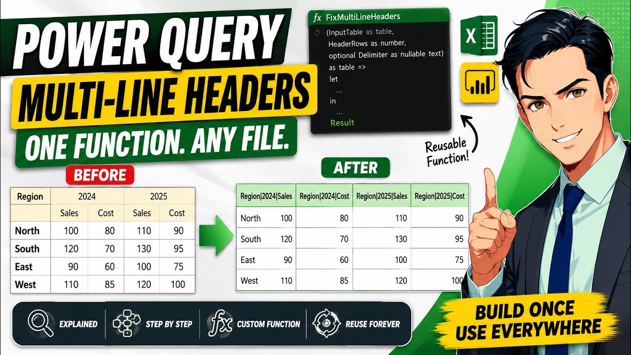 Fix Multi-Row Headers in Power Query (Once and for All)