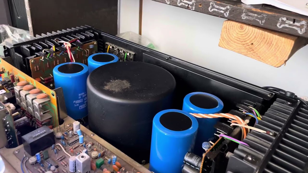 Pioneer SX-1280 After PSU And Protection Rebuild, New Tank Capacitors.