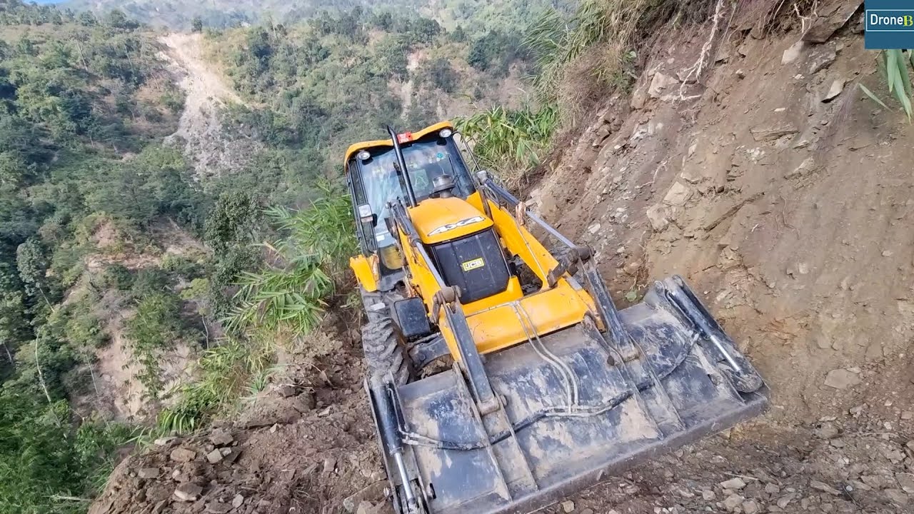 New Narrow Rocky Hilly Road-Part 5-JCB Backhoe New Road Work