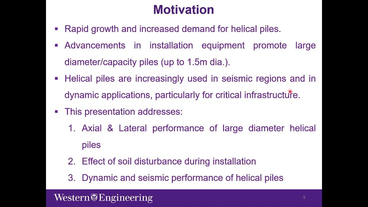 2023 CCLT: Helical Piles - Efficient Foundation for Static, Dynamic and Seismic Applications