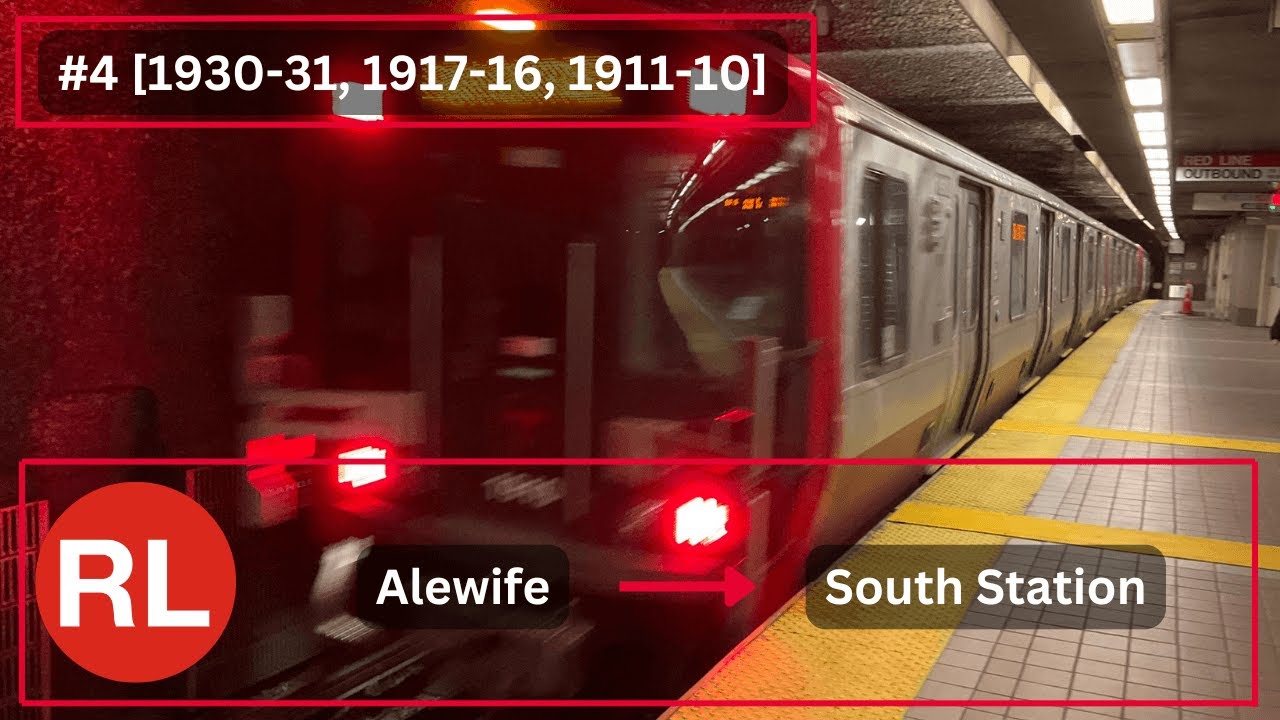 [Boston Subway] MBTA #4 CRRC [1930-31, 1917-16, 1911-10] Red Line: Alewife → South Station