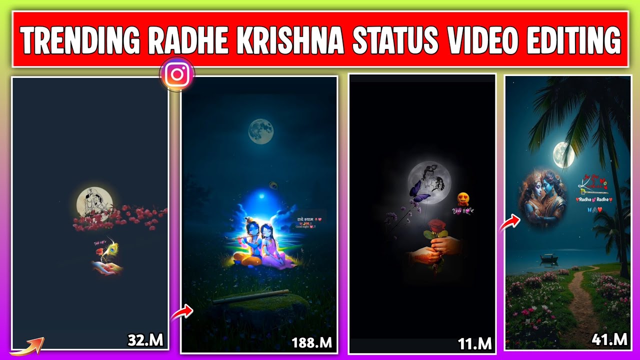 Instagram Trending Radhe Krishna Status Video Editing || New Trending Radhe Krishna Story Editing 🌼