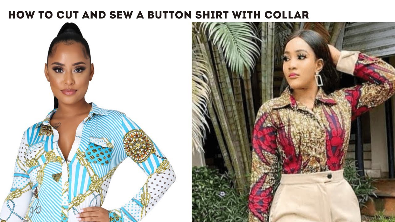 How To Cut And Sew A Female Shirt With Collar and Button | Step by Step | For Beginners