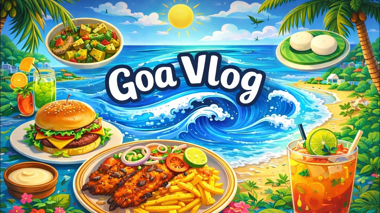 Goa Vlog 🌊| Best cafes and restaurants to visit in north goa with family🍔🍜🐟