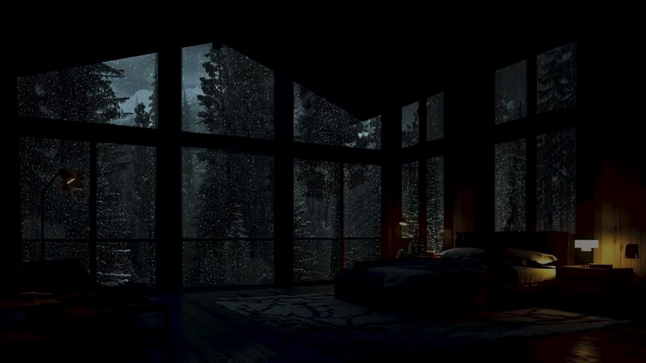 Dark Woodland Rain Atmosphere ⛈️ Loud Glass Rain | Soothing Audio for Deep Sleep.