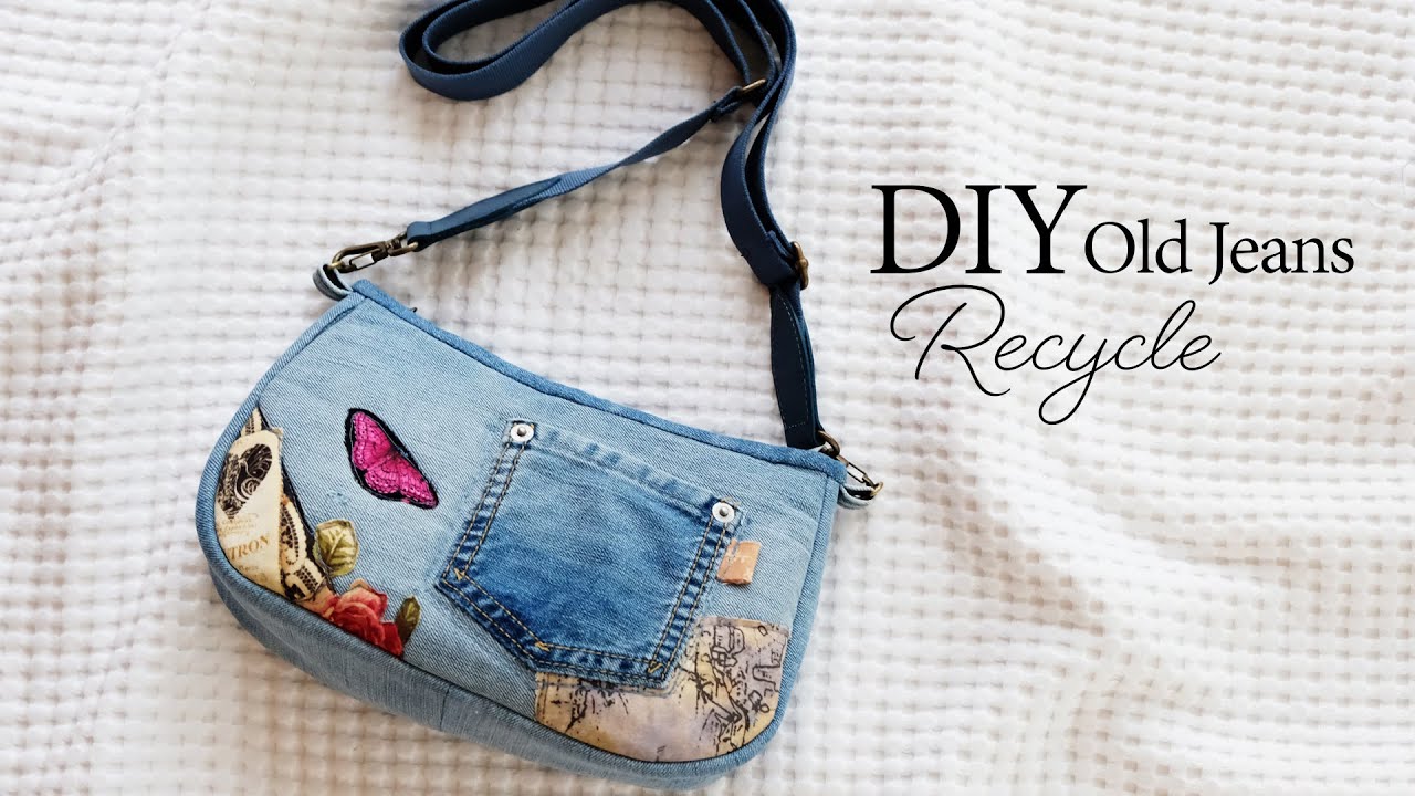 How to make recycled denim shoulder bag | sewing | easy | tutorial (ep312)
