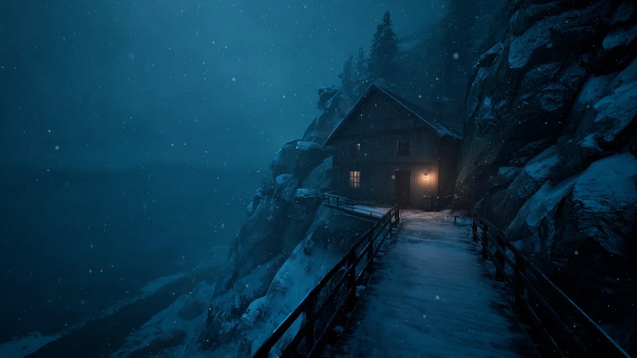 Cozy Winter Cabin Ambience | Blizzard Sounds & Crackling Fireplace for Sleep
