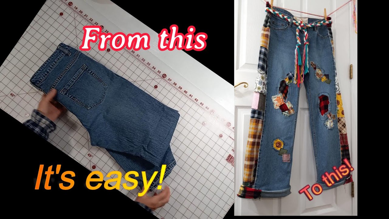 Upcycled clothing tutorial: How to make boho jeans