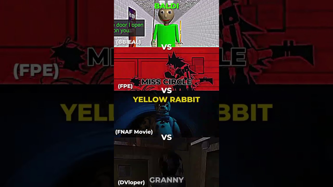 Baldi Vs. Miss Circle Vs. William Afton (Movie) Vs. Granny | #1v1 #baldi #fpe #fnaf #granny #edit
