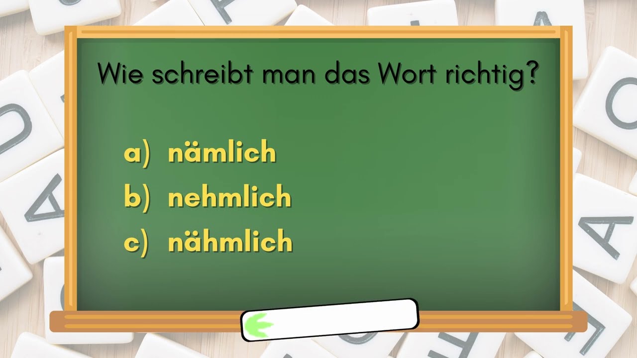 Rechtschreibquiz auf Deutsch   schreibt man das Wort richtig