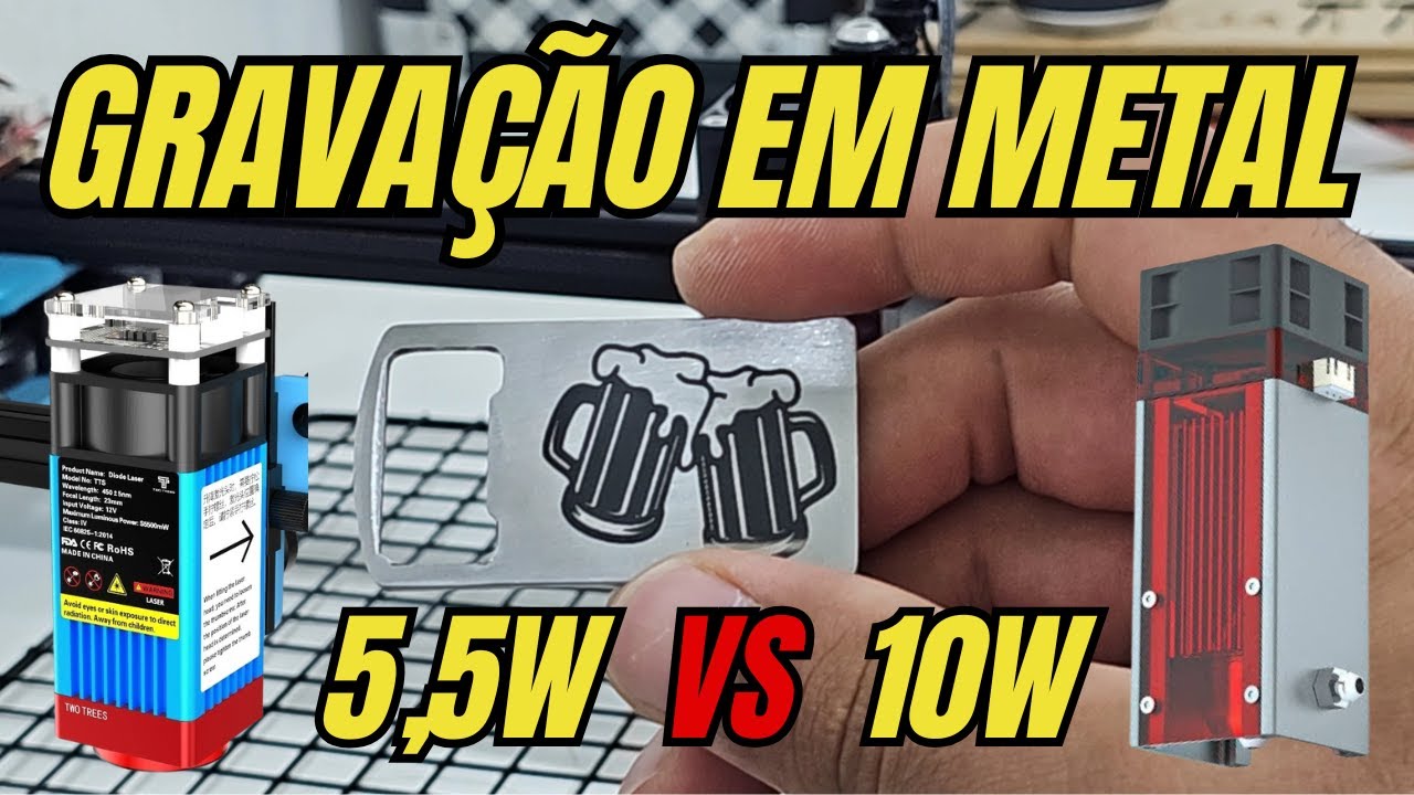 GRAVA&Ccedil;&Atilde;O EM METAL COM LASER DE DIODO 5,5W VS 10W