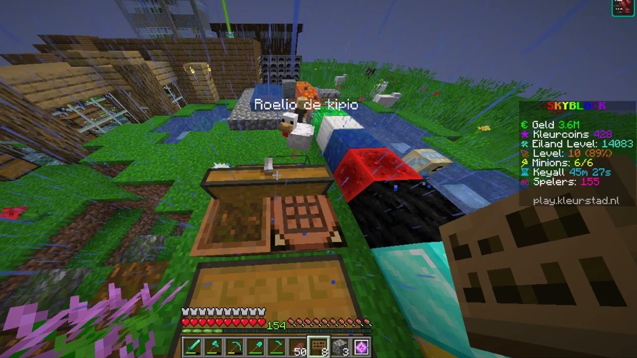 Ik bouw een automatische Skeleton farm (Kleurstad Skyblock)