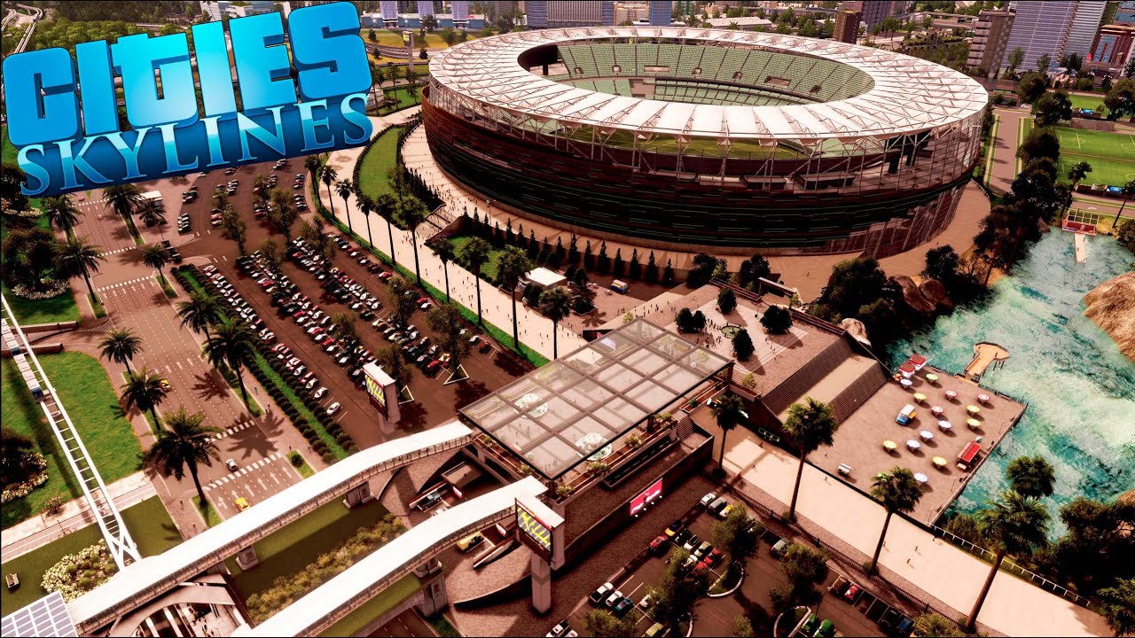 CONSTRUINDO UM COMPLEXO ESPORTIVO, ESTADIO TAMANHO REALISTA #29 Palms Cities Skylines