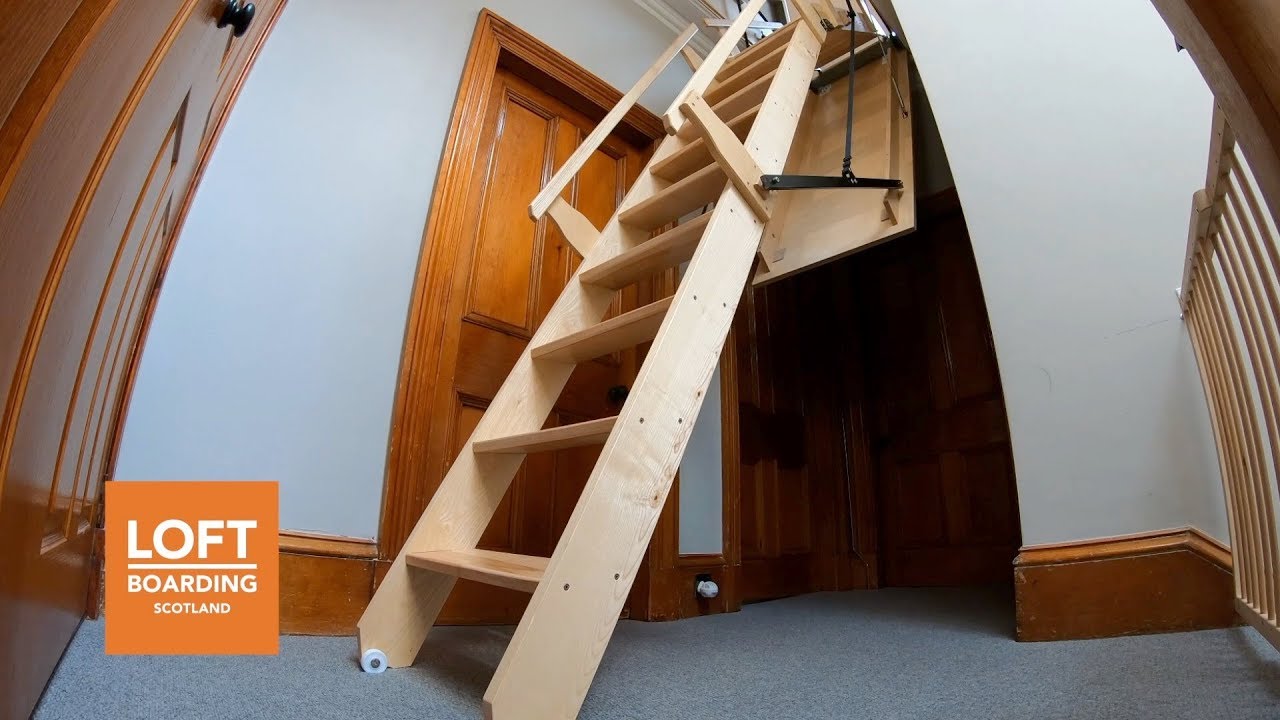 £10,000 Wooden Electric Loft Ladder installed by Loft Boarding Scotland in Arbroath
