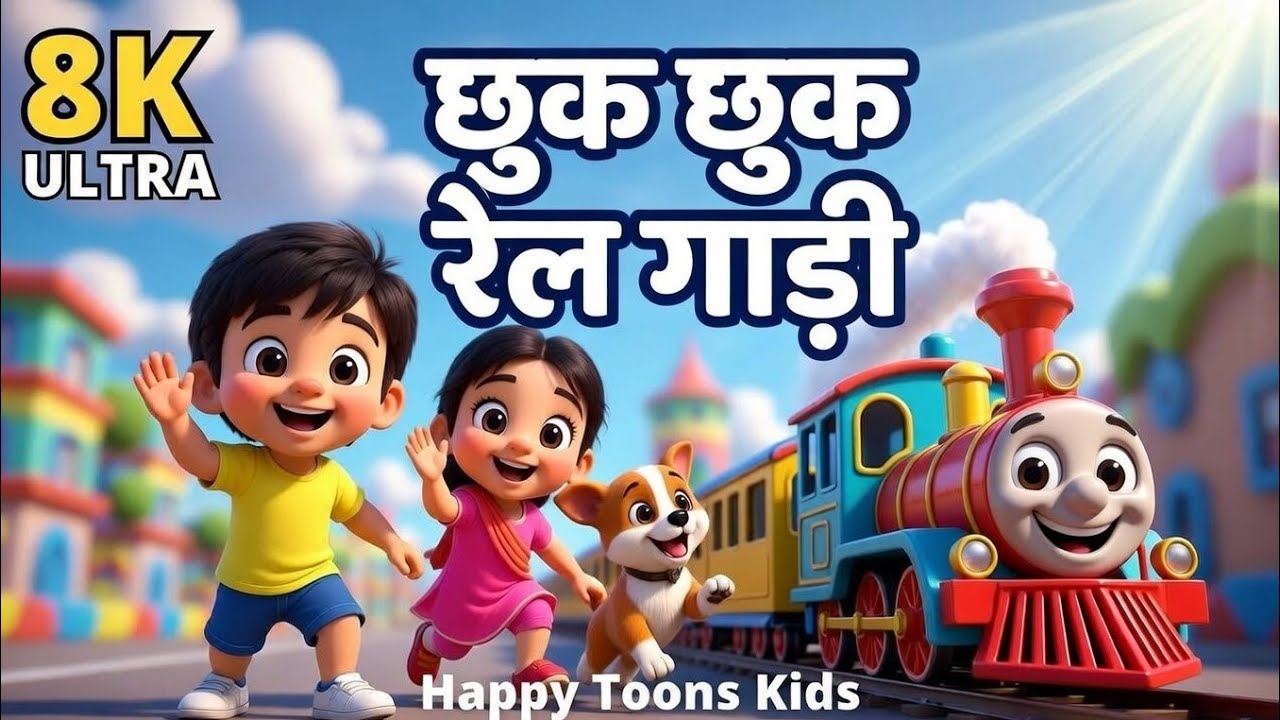 छुक छुक रेल गाड़ी 🚂 | Kids Train Song in Hindi | Chuk Chuk Rail Gadi | Happy Toons Kids