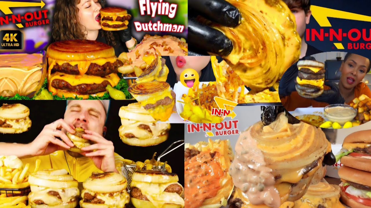  ULTIMATE *IN_N_OUT* FLYING DUTCHMAN BURGER ASMR MUKBANG COMPILARION BIG BITE FAST FOOD😋