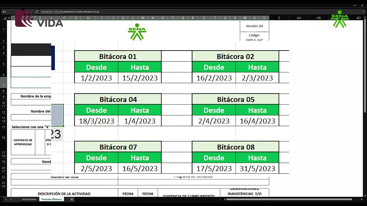 ¿Cómo diligenciar el formato de bitácora para tu etapa productiva?