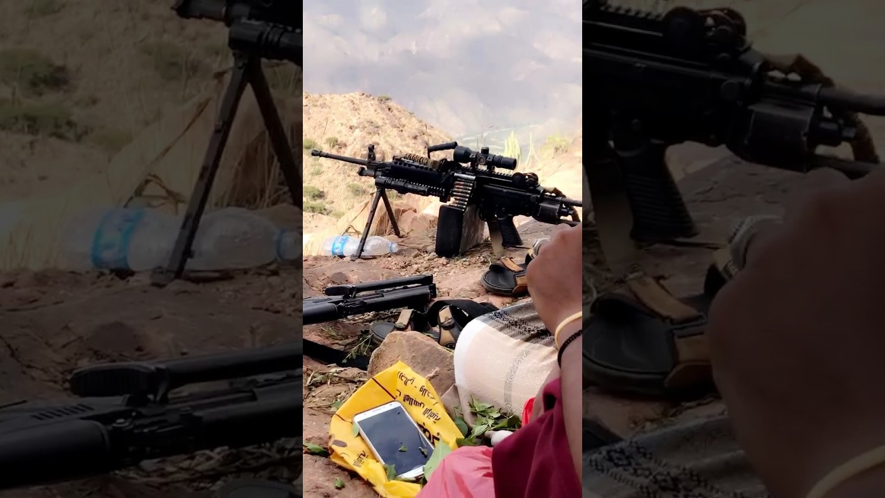 Full auto FN minimi🤧😈gotta move tactical when in Yemen🇾🇪#yemen #guns #minimi