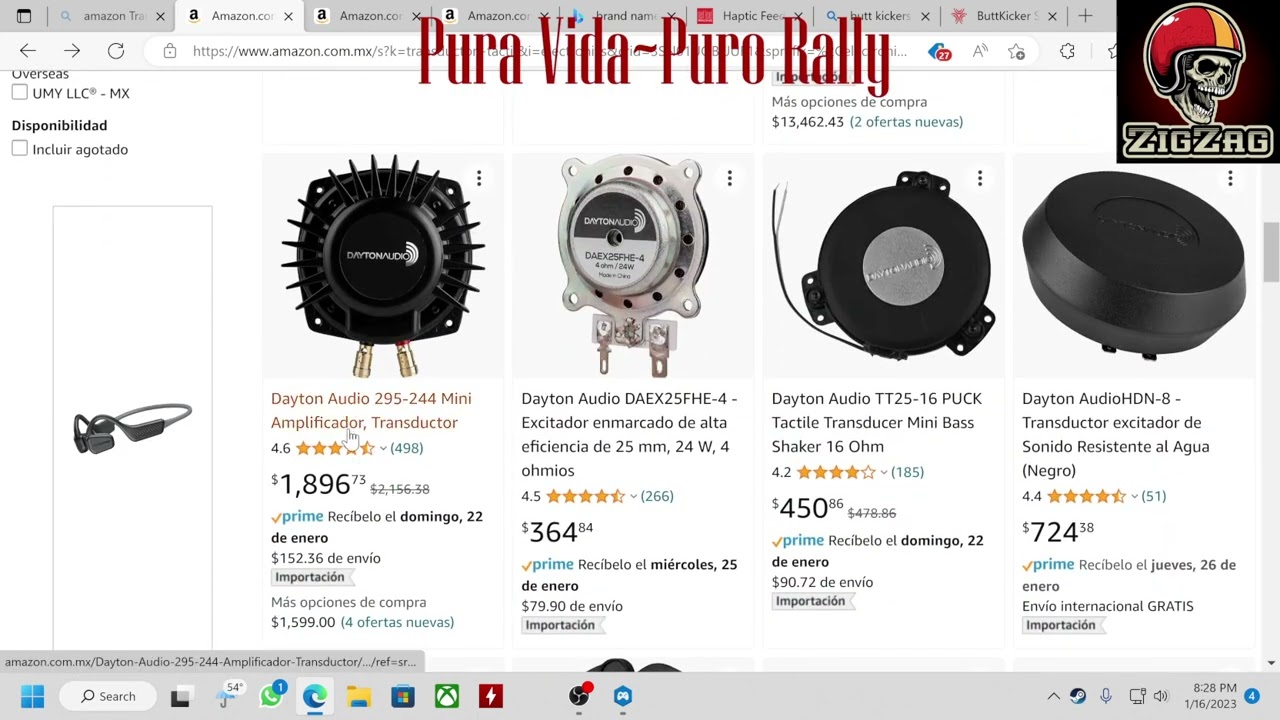 Bass Shakers para sim-racing DIY