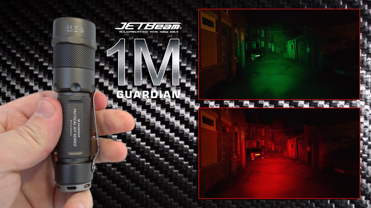 JETBeam 1M GUARDIAN - Red, Green & White tactical EDC flashlight