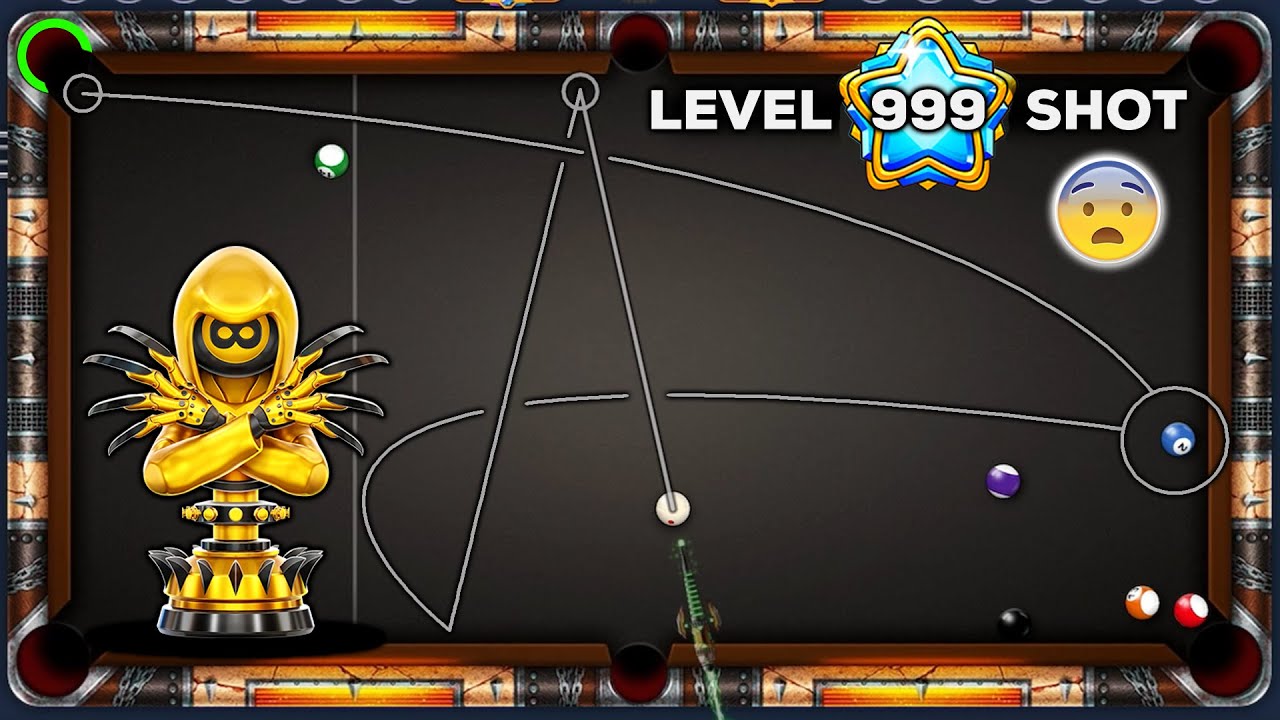 8 Ball Pool - LEVEL 999 SHOT in CRAZY SHOWDOWN - 1st place & 3200 points - Galaxy Cue GamingWithK