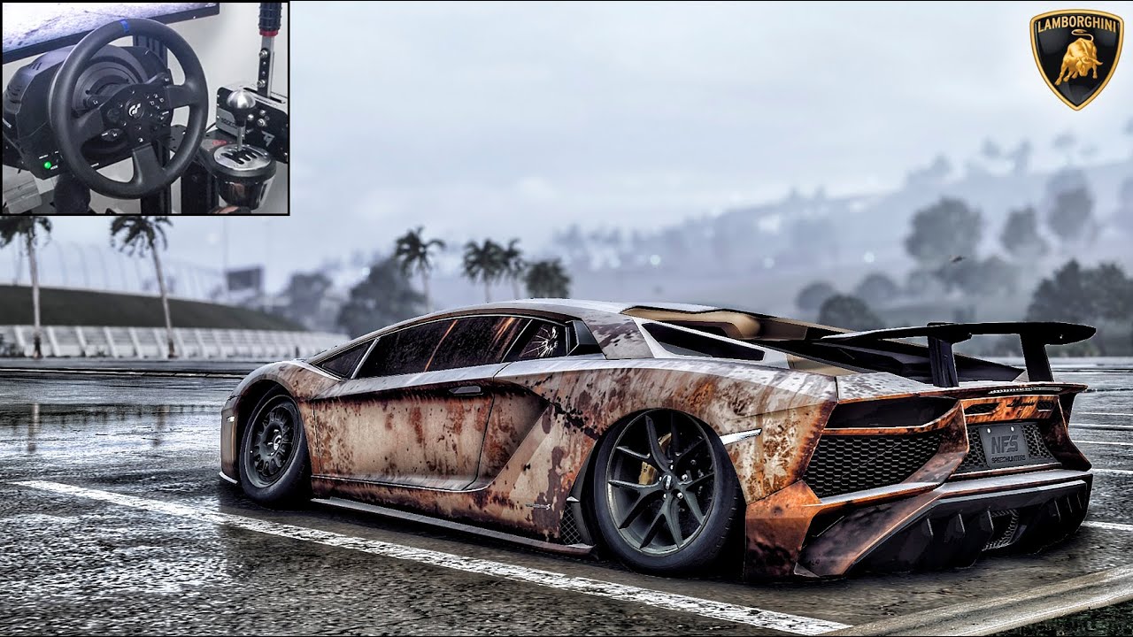 Rebuilding a LAMBORGHINI AVENTADOR SV - NFS HEAT - Thrustmaster T300RS Gameplay.