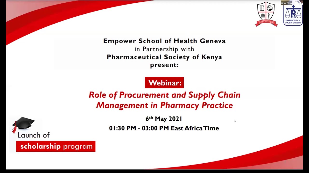 Webinar on the Role of Procurement and Supply Chain Management in Pharmacy Practice with PSK