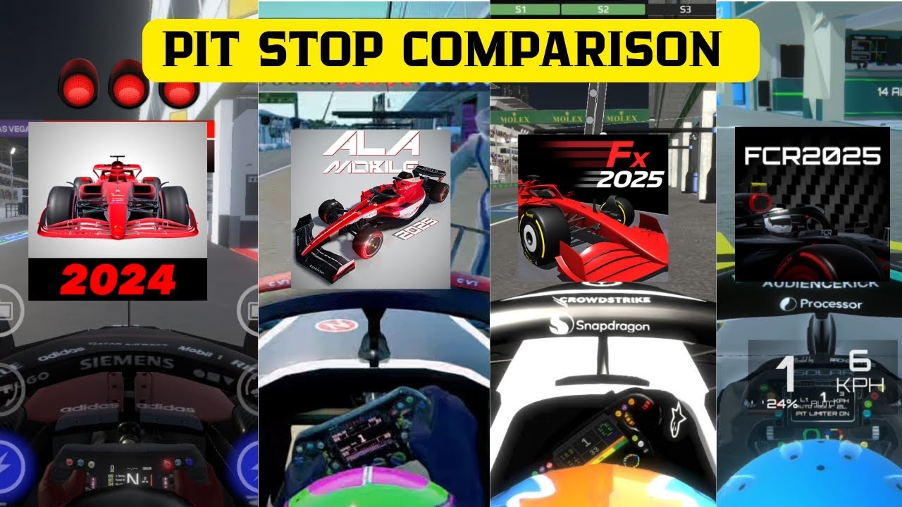 Pit Stop Comparison - Monoposto vs Ala Mobile vs FX Racer vs FCR 2025