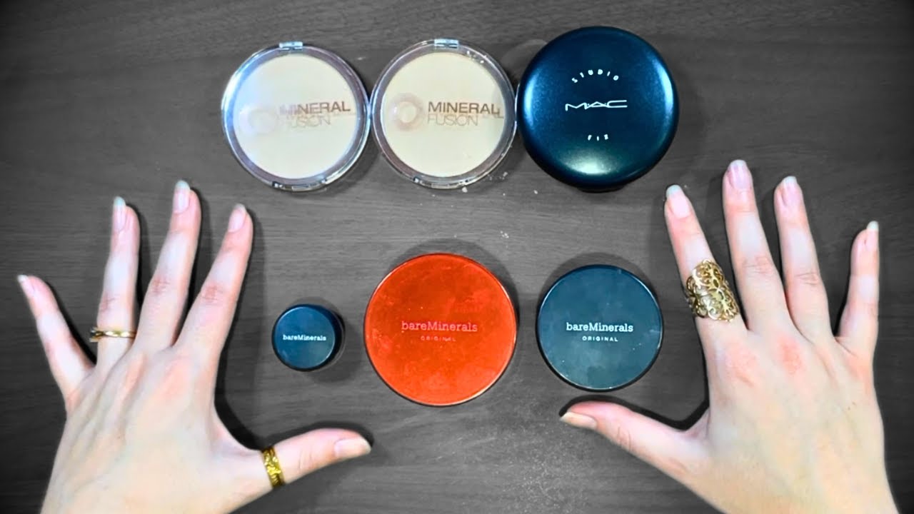Comparing Powder Foundations ~ Mac Studio Fix C2, Bareminerals Medium, Mineral Fusion Cool 1 and 2