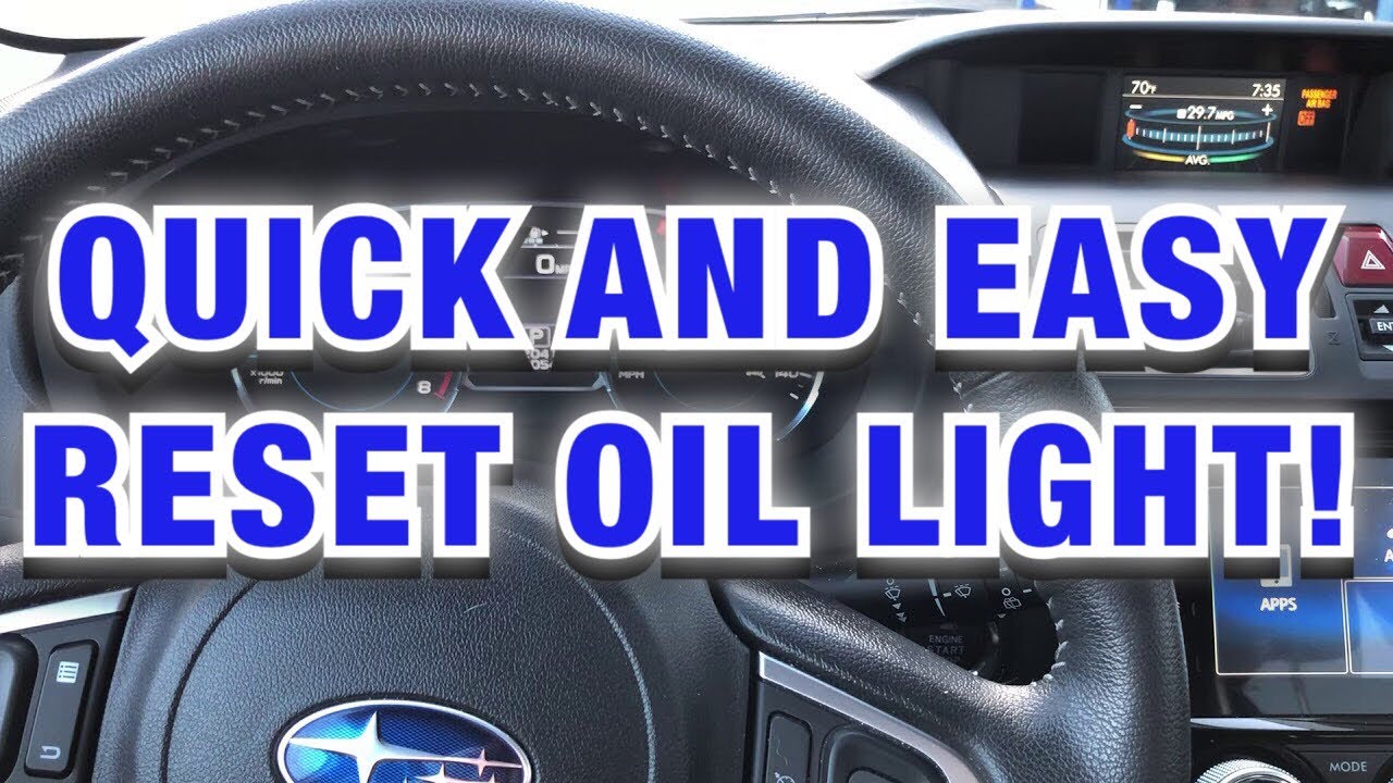 HOW TO RESET YOUR MAINTENANCE OIL LIGHT ON A 2017 SUBARU FORESTER QUICK AND EASY