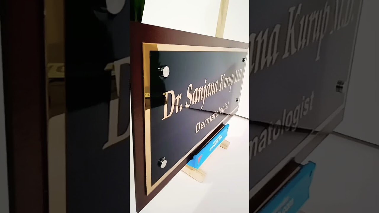 Dermatologist Doctor Name plate design www.officenameplates.artsNprints.com order & get door deliver