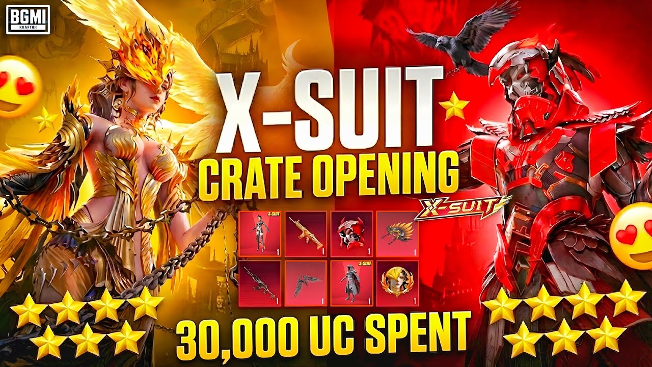 🔥 30,000 UC Phoenixtra X-Suit Crate Opening | New X-Suit Crate Opening | Blood Raven X-Suit Trick 🤩