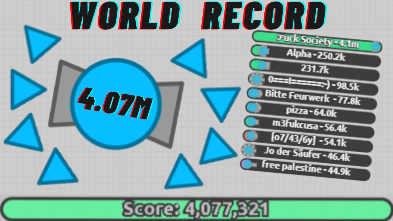 Diep.io | 4.07 Million Overseer Former World Record [4TDM]