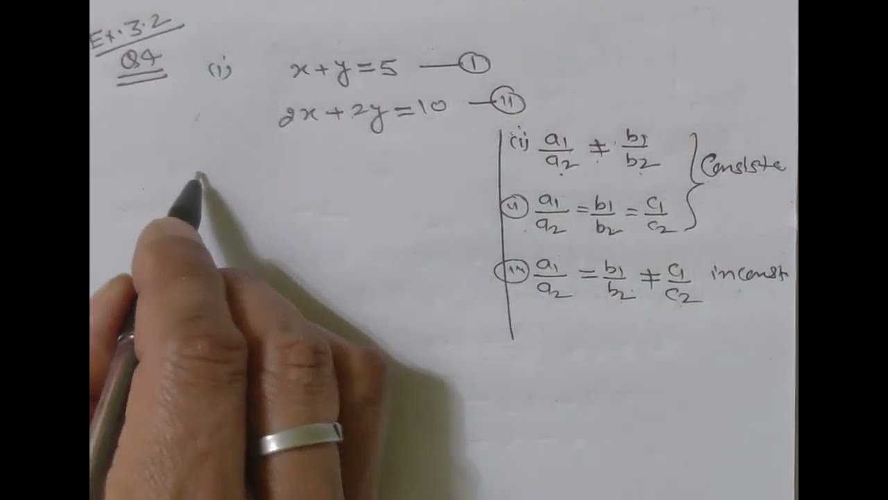 Class 10th math:pair of linear equation in two variables ex.3.1