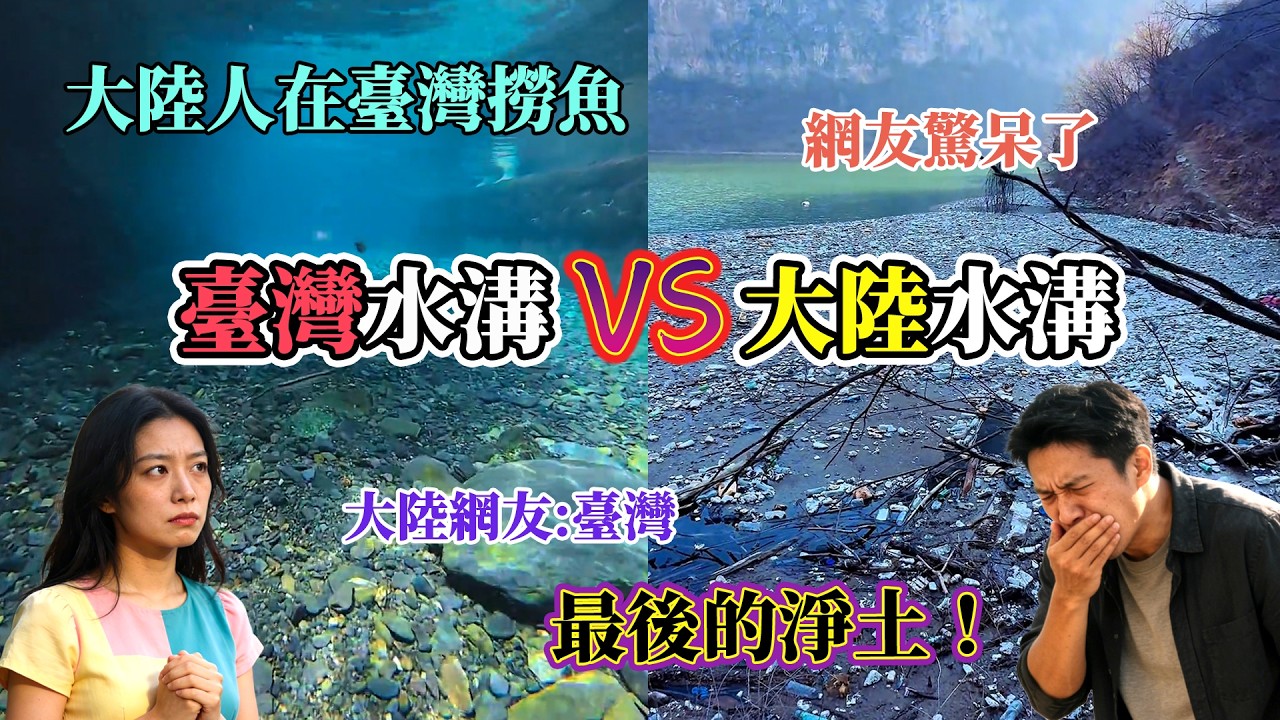 大陸網友：台灣是&ldquo;最後一片淨土&rdquo;，台灣水溝的影片在大陸火了，水清魚多，大陸水溝污染嚴重，對比差距太大......#中國實況 #中國現狀 #真實的中國