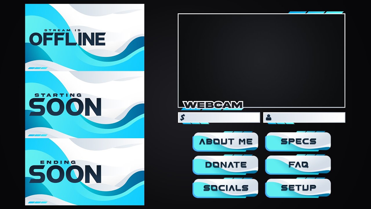 DOWNLOAD BLUE TWITCH OVERLAY (FREE AND PAID STREAM PACKAGE)