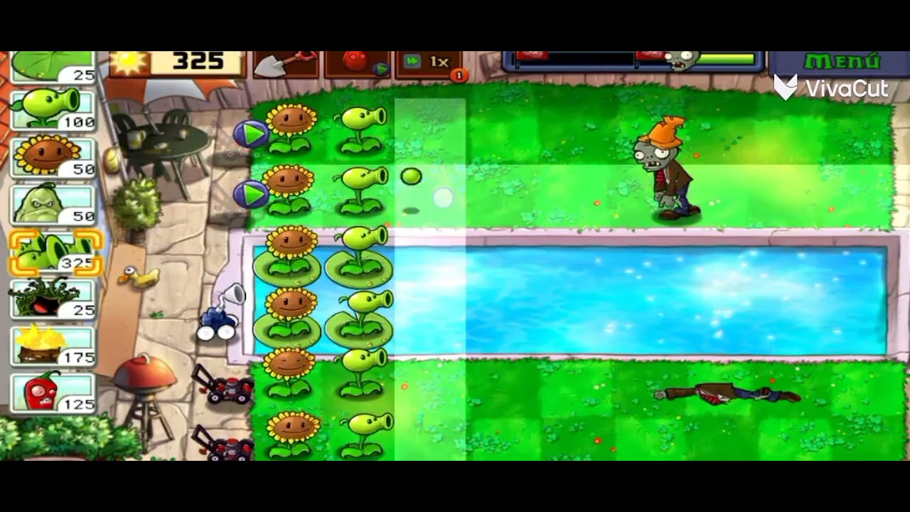 Jugando Plantas vs zombis