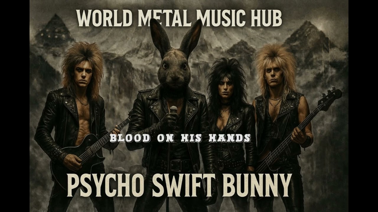 🔥80s Glam Metal / Hair Metal  - Blood on His Hands - Psycho Swift Bunny #rock #music #guitar #metal