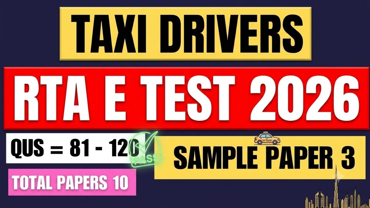 2024 RTA E Test for Taxi Drivers | e test Part 3 | #rta e test